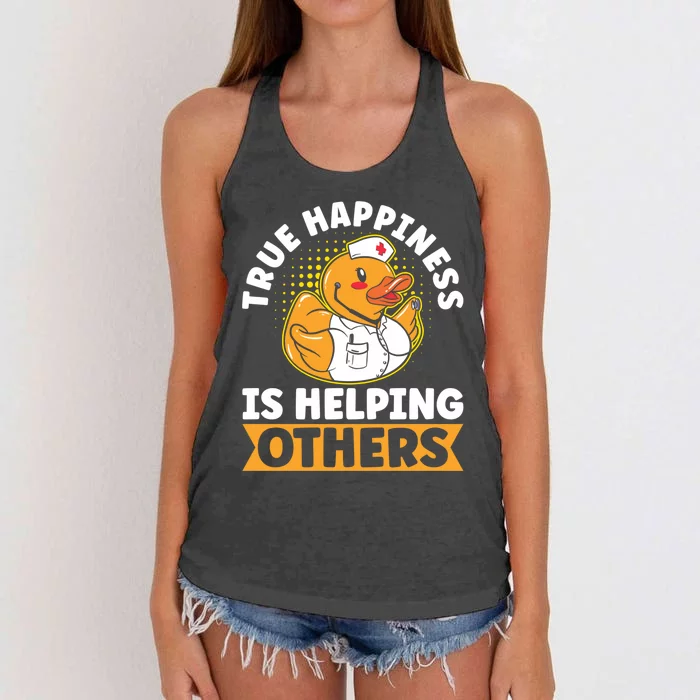 Volunteer Group True Happiness Is Helping Others Volunteers Gift Women's Knotted Racerback Tank