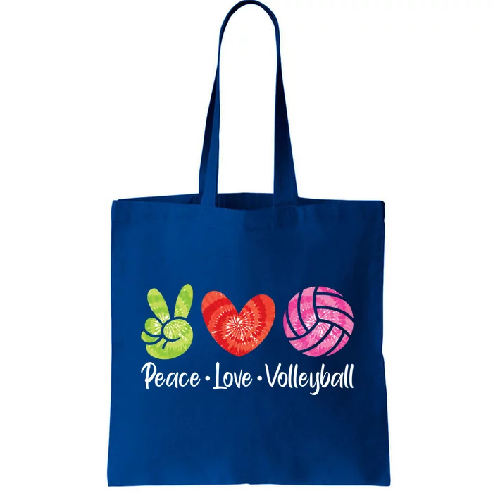 Volleyball Gift Tie Dye Peace Love Volleyball Sport Lover Gift Tote Bag