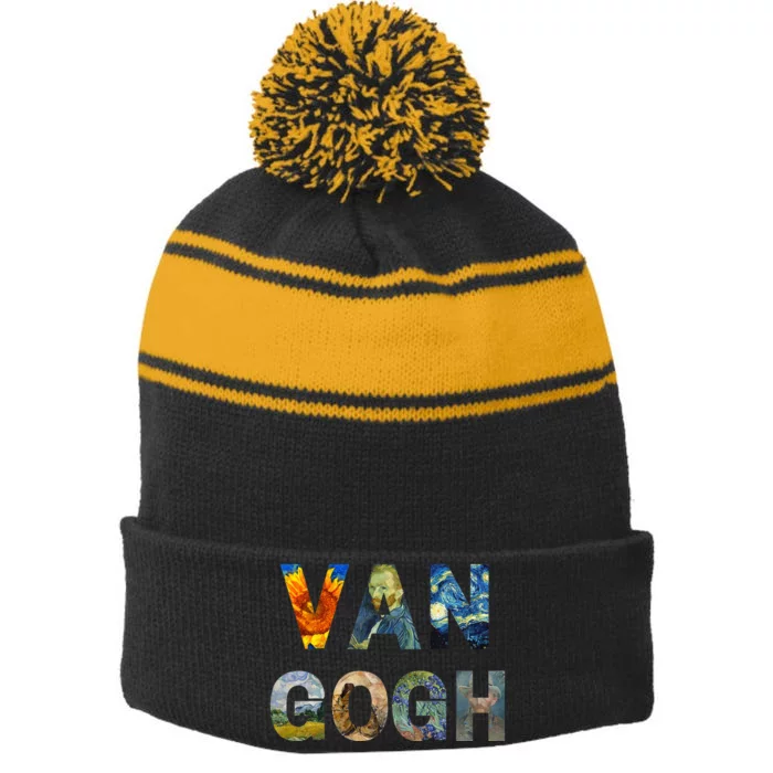 Van Gogh Tribute To Vincent Van Gogh Stripe Pom Pom Beanie