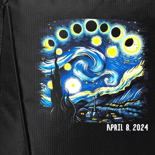 Van Gogh Total Solar Eclipse April 8th 2024 City Backpack