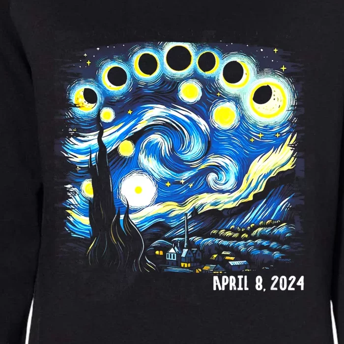 Van Gogh Total Solar Eclipse April 8th 2024 Womens California Wash Sweatshirt