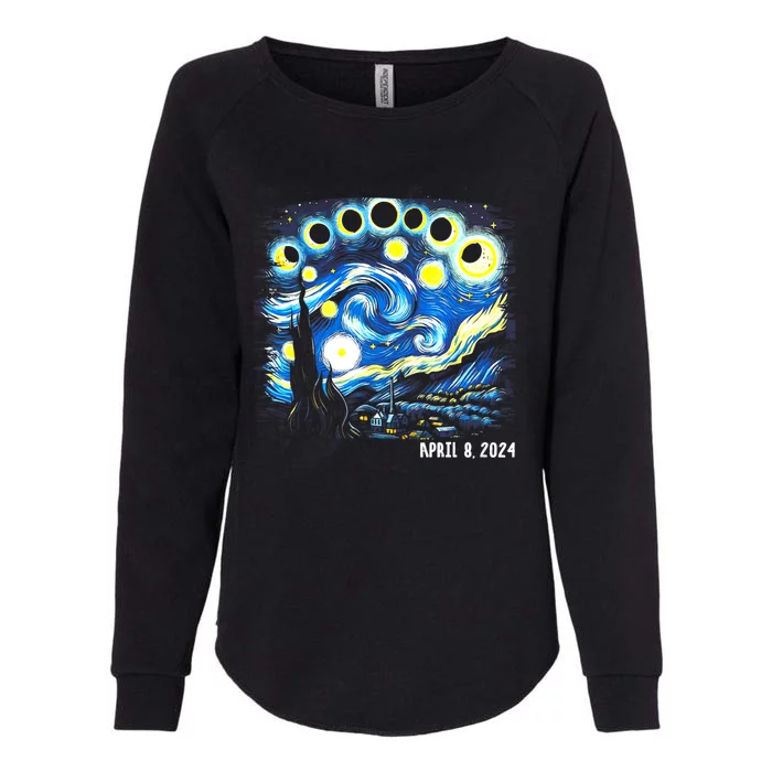 Van Gogh Total Solar Eclipse April 8th 2024 Womens California Wash Sweatshirt