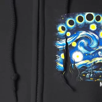 Van Gogh Total Solar Eclipse April 8th 2024 Full Zip Hoodie