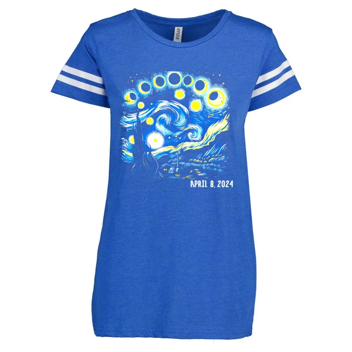 Van Gogh Total Solar Eclipse April 8th 2024 Enza Ladies Jersey Football T-Shirt