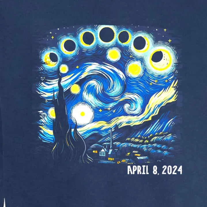 Van Gogh Total Solar Eclipse April 8th 2024 Garment-Dyed Sweatshirt