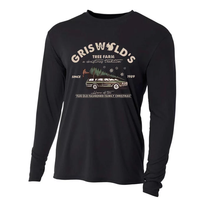 Vintage Griswolds Tree Farm Christmas Tradition Griswold Since 1989 Cooling Performance Long Sleeve Crew