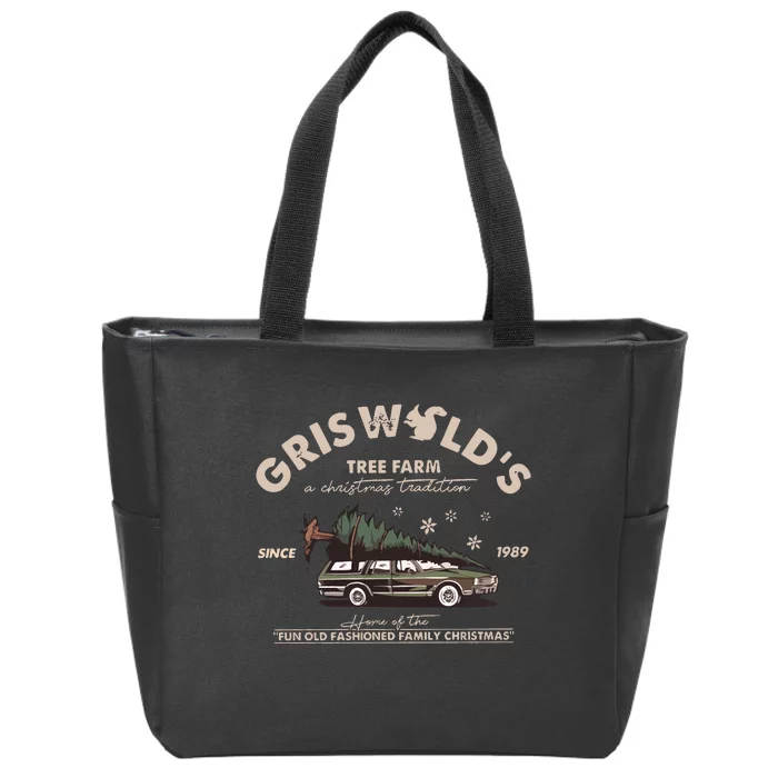 Vintage Griswolds Tree Farm Christmas Tradition Griswold Since 1989 Zip Tote Bag