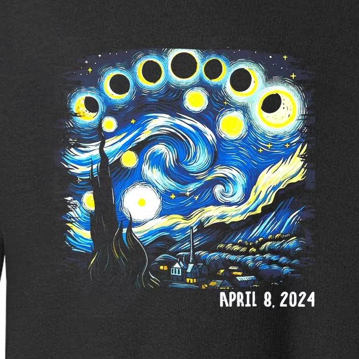 Van Gogh Total Solar Eclipse April 8th 2024 Toddler Sweatshirt