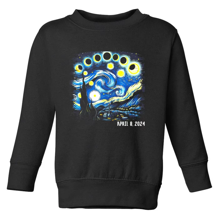 Van Gogh Total Solar Eclipse April 8th 2024 Toddler Sweatshirt