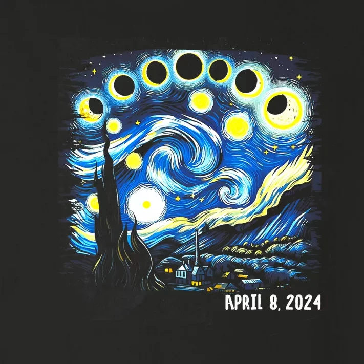 Van Gogh Total Solar Eclipse April 8th 2024 Toddler Long Sleeve Shirt