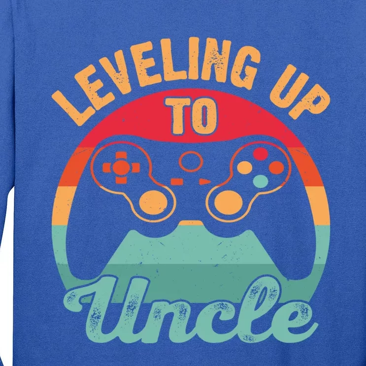 Video Gamer Uncle Lover Leveling Up To Uncle Gift Tall Long Sleeve T-Shirt