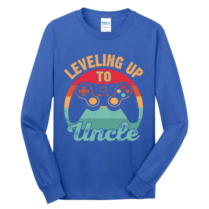 Video Gamer Uncle Lover Leveling Up To Uncle Gift Tall Long Sleeve T-Shirt