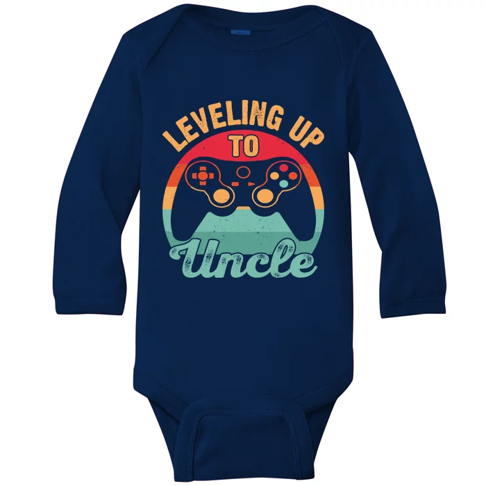 Video Gamer Uncle Lover Leveling Up To Uncle Gift Baby Long Sleeve Bodysuit