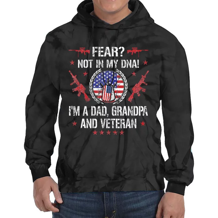 Veteran grandpa USA Flag Tie Dye Hoodie