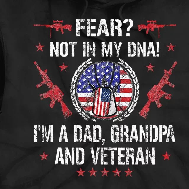 Veteran grandpa USA Flag Tie Dye Hoodie