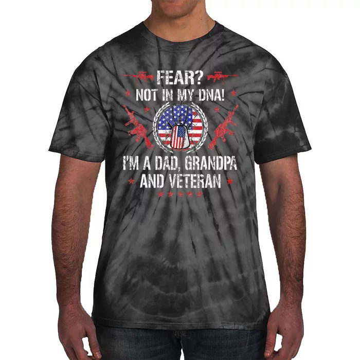 Veteran grandpa USA Flag Tie-Dye T-Shirt