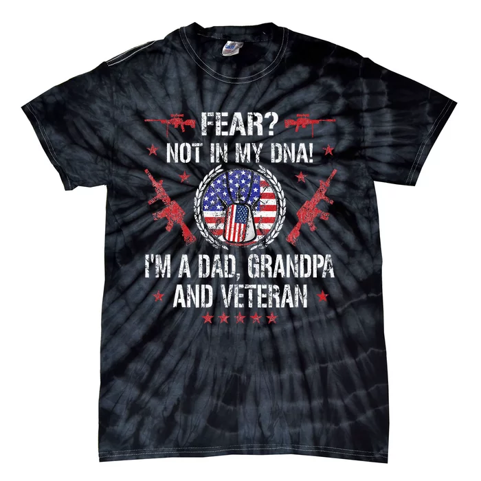 Veteran grandpa USA Flag Tie-Dye T-Shirt