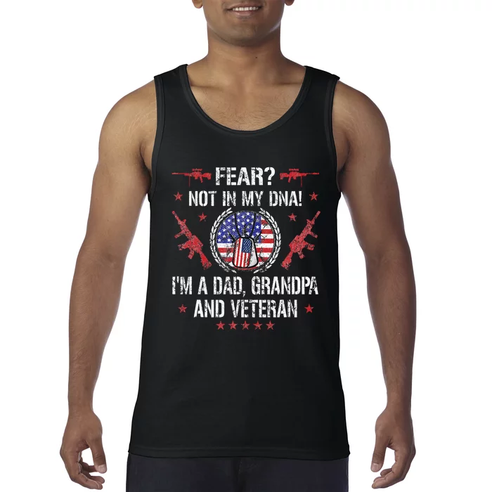 Veteran grandpa USA Flag Tank Top