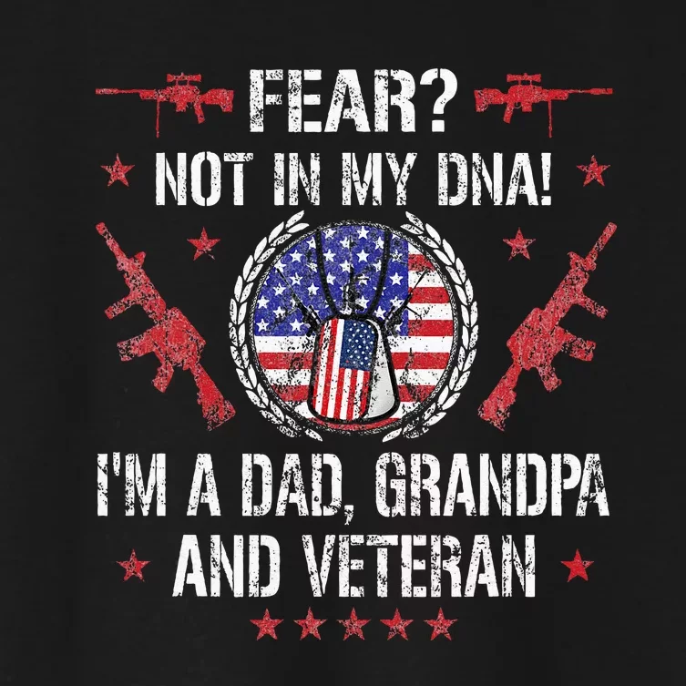 Veteran grandpa USA Flag Women's Crop Top Tee