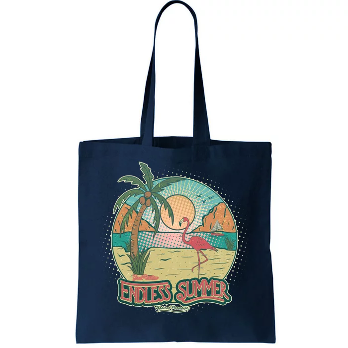 Vintage Good Vacation Endless Summer Tropical Paradise Tote Bag