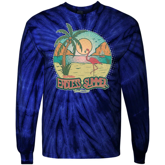 Vintage Good Vacation Endless Summer Tropical Paradise Tie-Dye Long Sleeve Shirt