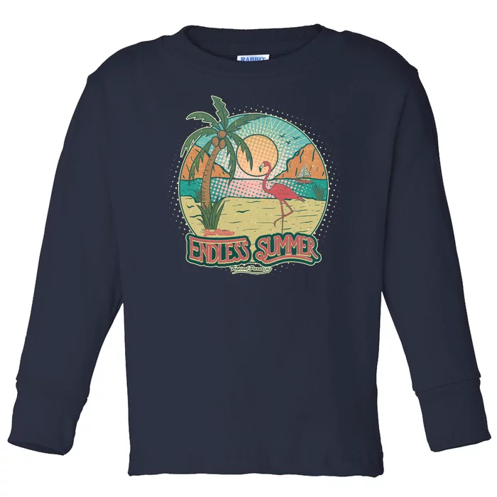 Vintage Good Vacation Endless Summer Tropical Paradise Toddler Long Sleeve Shirt