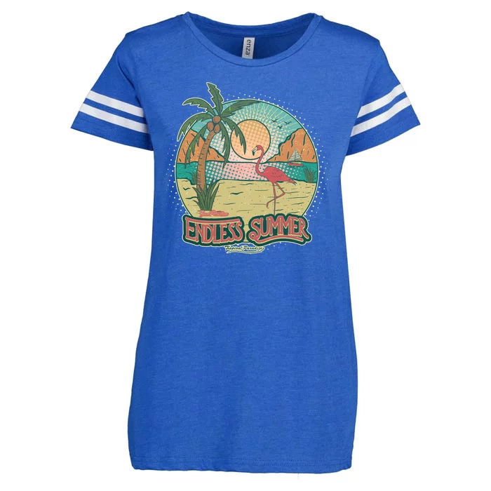 Vintage Good Vacation Endless Summer Tropical Paradise Enza Ladies Jersey Football T-Shirt