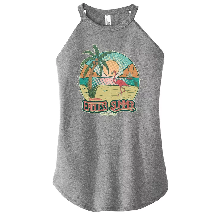 Vintage Good Vacation Endless Summer Tropical Paradise Women’s Perfect Tri Rocker Tank