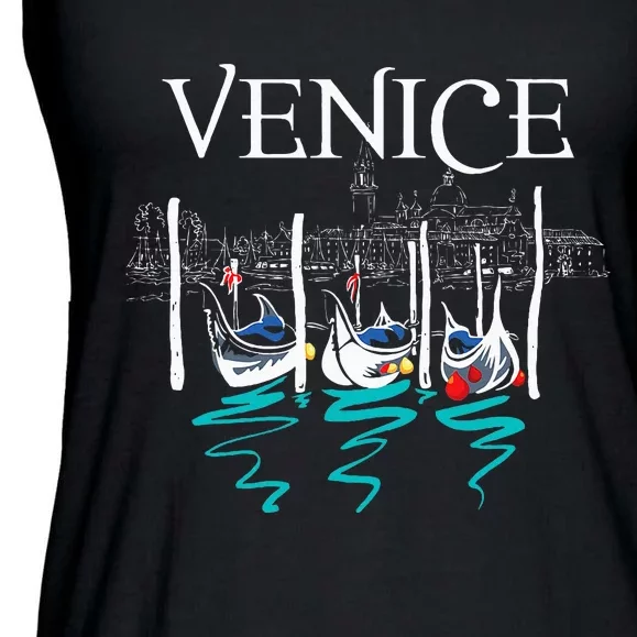 Venice Gondola Venetian Canals Italian City Ladies Essential Flowy Tank