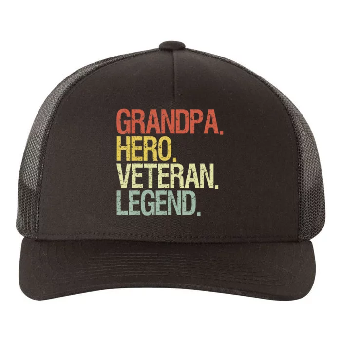 Vintage Grandpa Veteran Legend Yupoong Adult 5-Panel Trucker Hat