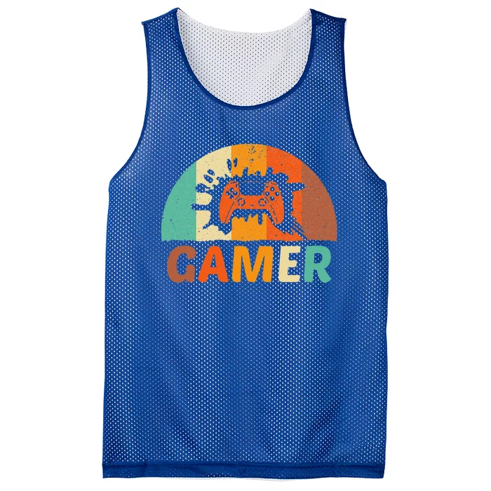 Video Game Vintage Gamer Boy For Lovers And Players Mesh Reversible Basketball Jersey Tank