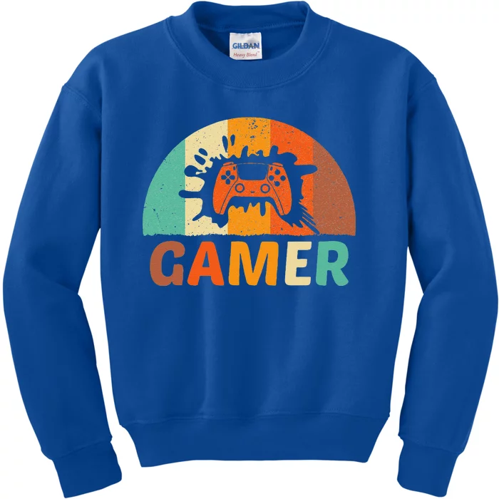 Video Game Vintage Gamer Boy For Lovers And Players Kids Sweatshirt