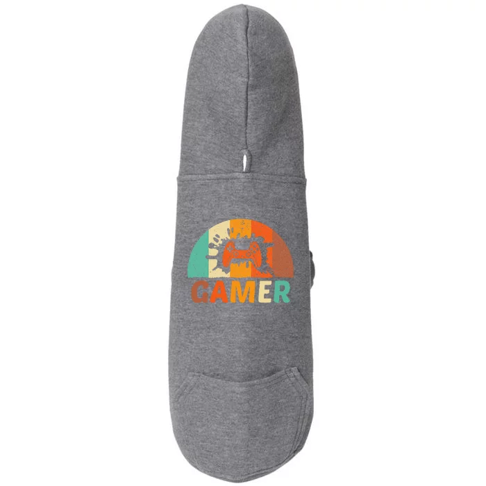 Video Game Vintage Gamer Boy For Lovers And Players Doggie 3-End Fleece Hoodie