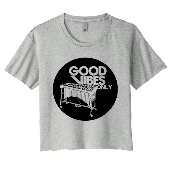 Vibraphone Good Vibes Only Vibraphonist Marimba Player Long Sleeve Women's Crop Top Tee