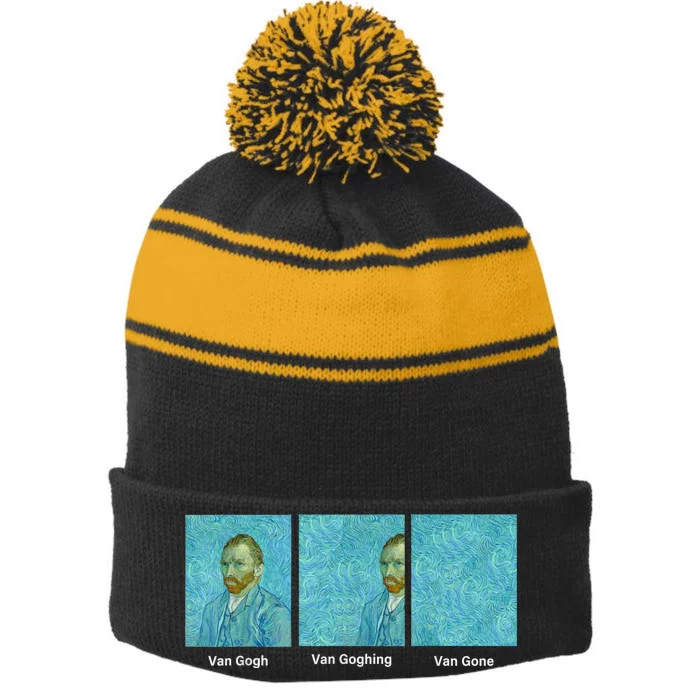 Van Gogh Van Going Van Gone Funny Art Lover Stripe Pom Pom Beanie