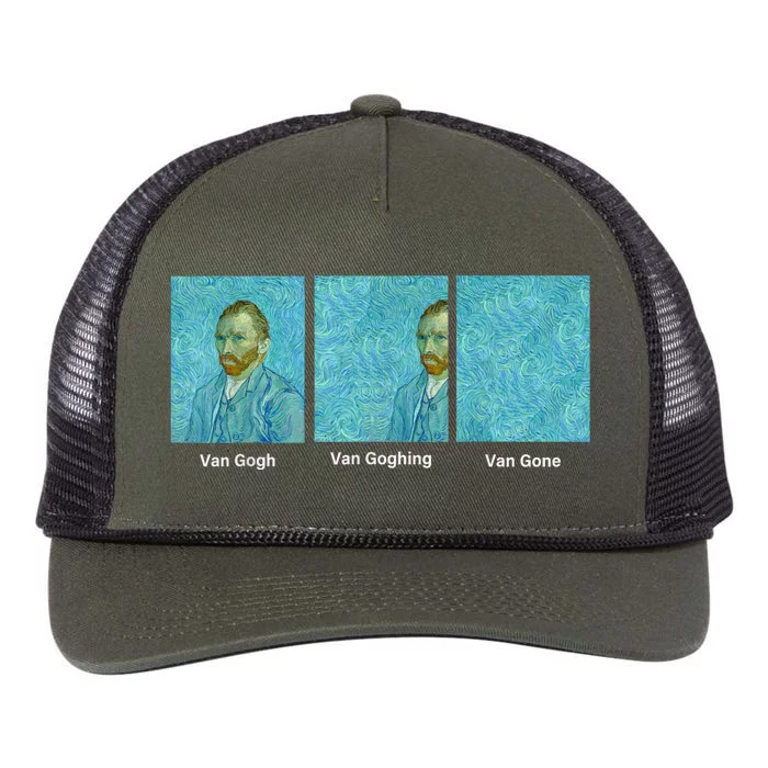 Van Gogh Van Going Van Gone Funny Art Lover Retro Rope Trucker Hat Cap