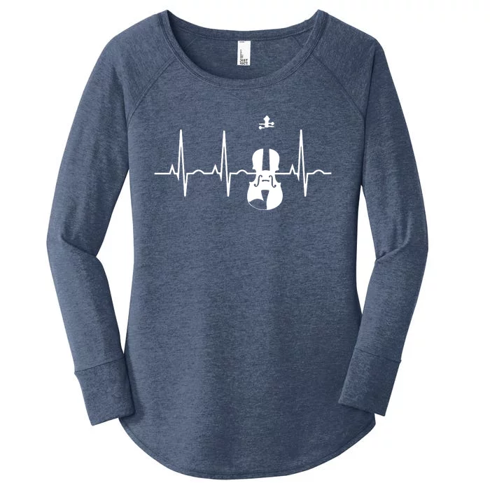 Violin Gifts Violin Player For Violinist Heartbeat Women's Perfect Tri Tunic Long Sleeve Shirt