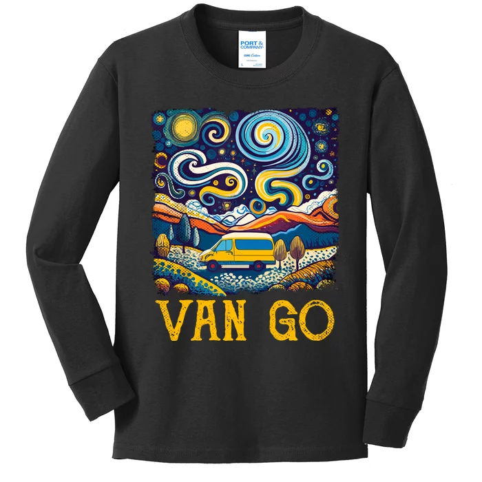 Van Go Vanlife Accessories Artist Funny Art Teacher Kids Long Sleeve Shirt