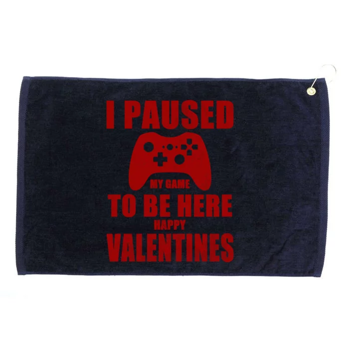 Video Gamer Valentines Day I Paused My Game For Valentines Gift Grommeted Golf Towel