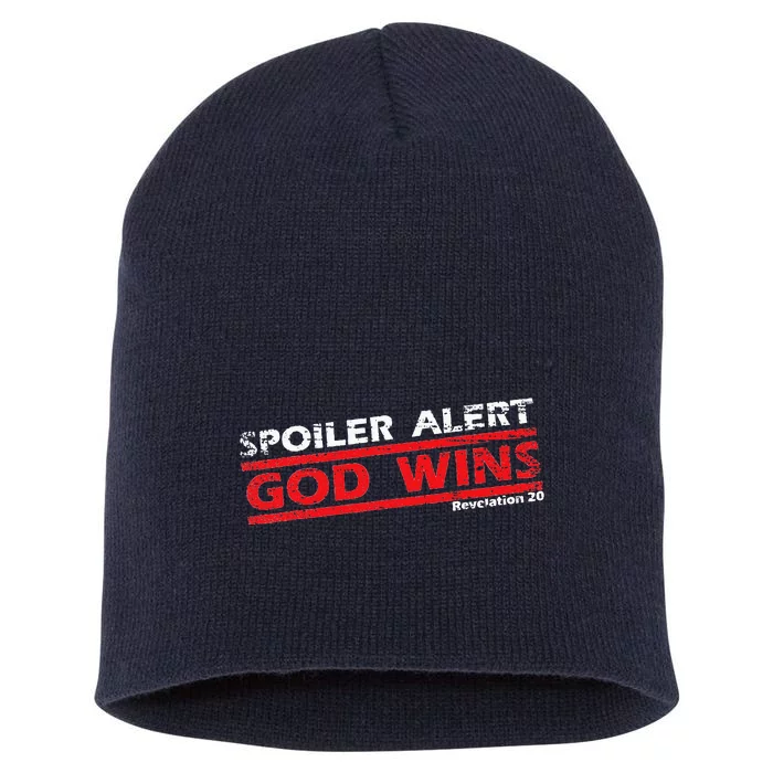 Vintage God Wins Spoller God Wins Christian Faith Short Acrylic Beanie