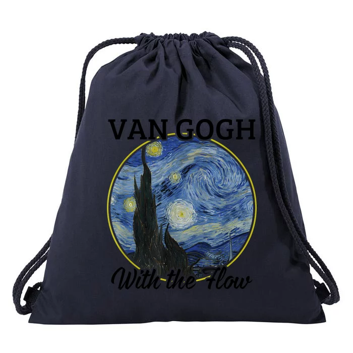 Van Gogh With The Flow Funny Artist Pun Humor Drawstring Bag