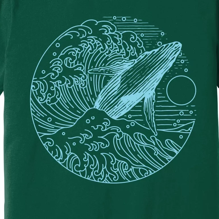 Vintage Great Wave Leaping Humpback Whale Premium T-Shirt