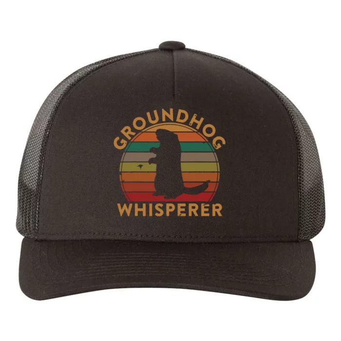 Vintage Groundhog Whisperer Silhouette Gift Ground Hog Day Yupoong Adult 5-Panel Trucker Hat