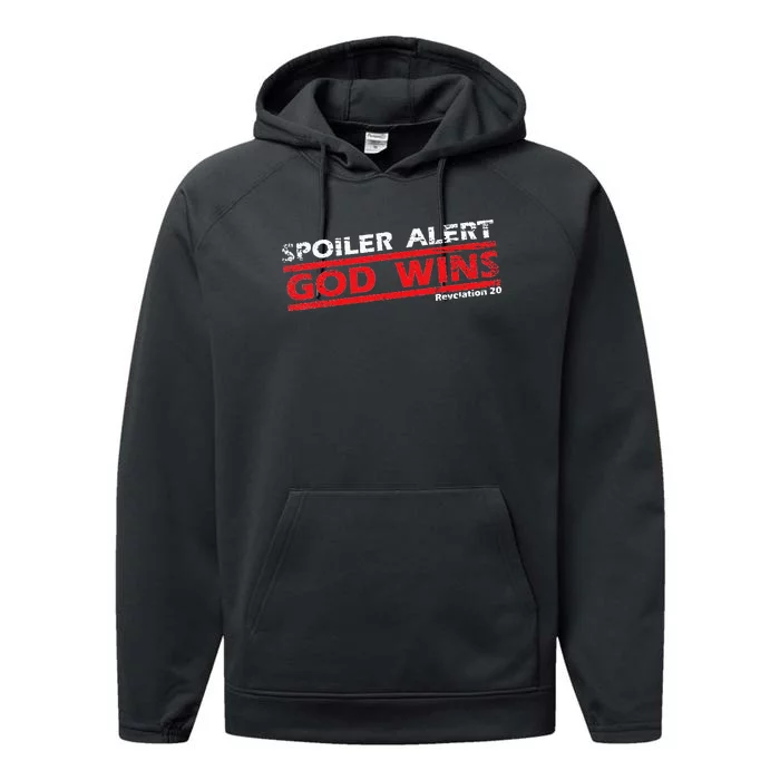 Vintage God Wins Spoller God Wins Christian Faith Performance Fleece Hoodie