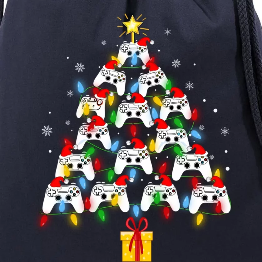 Video Gamer Xmas Gaming Controller Christmas Tree Gift Drawstring Bag