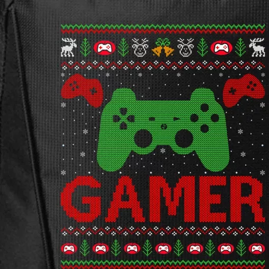 Video Gamer Xmas Ugly Santa Video Game Christmas Gift City Backpack