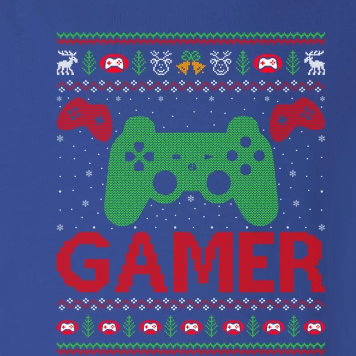 Video Gamer Xmas Ugly Santa Video Game Christmas Gift Toddler Long Sleeve Shirt