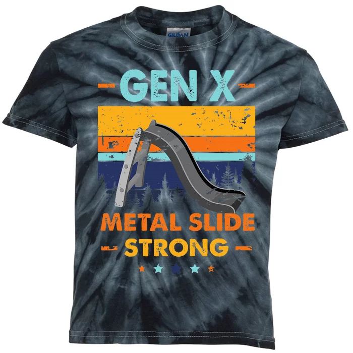 Vintage Gen X Generation Sarcasm Gen X Metalslide A Strong Kids Tie-Dye T-Shirt