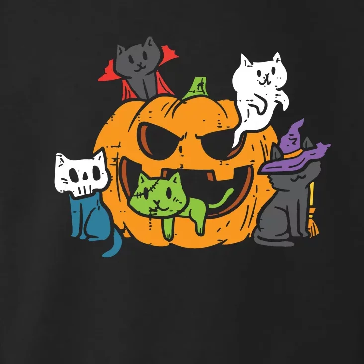 Vampire Ghost Zombie Witch Cats In Pumpkin Cute Halloween Toddler Hoodie