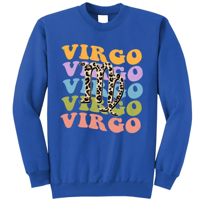 Virgo Gift Zodiac Birthday Retro Groovy Gift Tall Sweatshirt